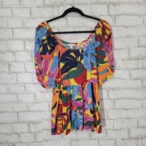 Terra & Sky off shoulder colorful top